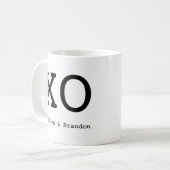 カスタムキュートXOハグ&キス コーヒーマグカップ (正面左)