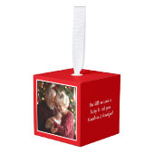 カスタムキューブクリスマスオーナメントフォトカスタム文字 キューブオーナメント (正面アングル)