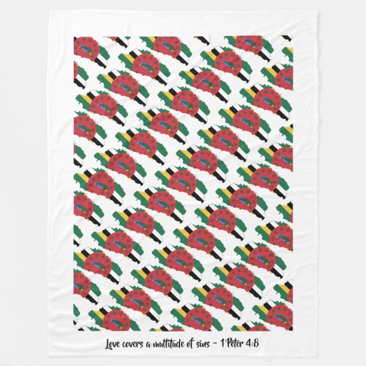 カスタムキリスト教国旗 フリースブランケット (正面)