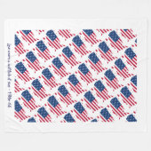 カスタムキリスト教引用文米国国旗 フリースブランケット (正面(横))