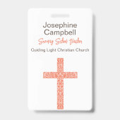 カスタムキリスト教教会のスタッフのボランティア名 バッジ (裏面)