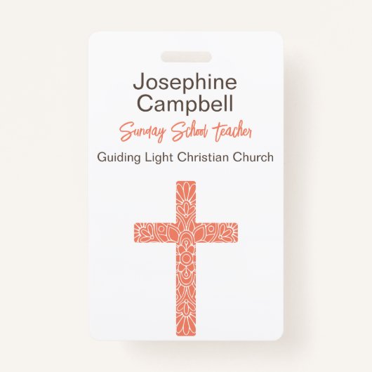 カスタムキリスト教教会のスタッフのボランティア名 バッジ (正面)