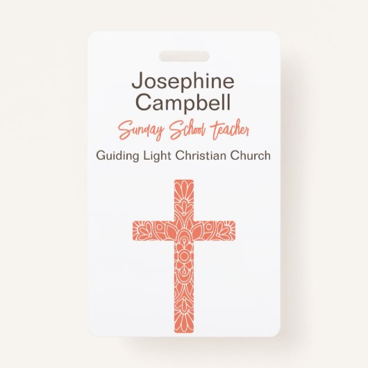 カスタムキリスト教教会のスタッフのボランティア名 バッジ (裏面)