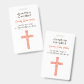 カスタムキリスト教教会のスタッフのボランティア名 バッジ (正面&裏面)