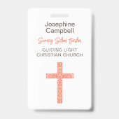 カスタムキリスト教教会のスタッフのボランティア名 バッジ (裏面)