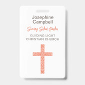 カスタムキリスト教教会のスタッフのボランティア名 バッジ (正面)