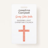 カスタムキリスト教教会のスタッフのボランティア名 バッジ (裏面)