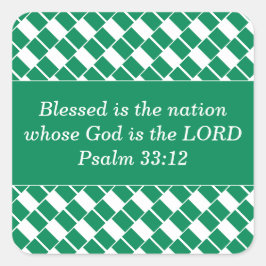 カスタムキリスト教聖書聖句 |ナイジェリア国旗 スクエアシール