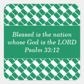 カスタムキリスト教聖書聖句 |ナイジェリア国旗 スクエアシール (正面)
