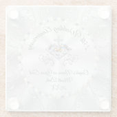 カスタムキリスト教25年結婚記念ギフト ガラスコースター (裏面)