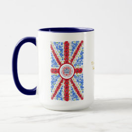 カスタムキングチャールズIII戴冠式フローラ英国国旗 コーヒーマグカップ