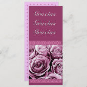 カスタムキンセアニェラサンキューウィズピンクローズ 招待状 (正面/裏面)