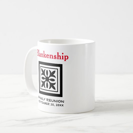 カスタムキープサケファミリ懇親会の定紋のプレースホルダ コーヒーマグカップ (正面左)