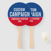 カスタムギア – 基本レッドブルーパレード ハンドファン (正面&裏面)