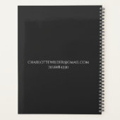 カスタムクイーンビーと王冠の台本のシグネチャーブラック プランナー手帳 (裏面)