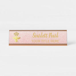 カスタムクイーンビーバラグリッター銘板保持具 デスクネームプレート