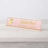 カスタムクイーンビーバラグリッター銘板保持具 デスクネームプレート (正面)