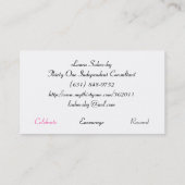 カスタムクイーンフェアリー長金髪の緑の目 名刺 (裏面)