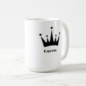 カスタムクイーン文字ブラックカラークラウンイメージクラシック コーヒーマグカップ (正面右)
