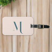 カスタムクスタイリッシュリアイニシャルモノグラム赤面ピンク ラゲッジタグ