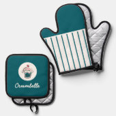 カスタムクストライプのラスカケベーカリー 鍋つかみ&鍋敷きセット (正面/裏面)