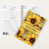 カスタムクックブックヒマワリ花レシピ手帳 ノートブック (内側)