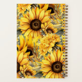 カスタムクックブックヒマワリ花レシピ手帳 ノートブック (裏面)