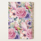 カスタムクックブックピンク花レシピ手帳 ノートブック (裏面)