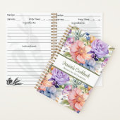 カスタムクックブックピンク花レシピ手帳 ノートブック (内側)