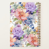 カスタムクックブックピンク花レシピ手帳 ノートブック (裏面)