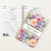 カスタムクックブックピンク花レシピ手帳 ノートブック (内側)