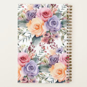 カスタムクックブックピンク花レシピ手帳 ノートブック (裏面)