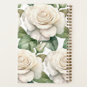 カスタムクックブックホワイトローズレシピ ノートブック (裏面)