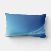 カスタムクッション – ブルーウェーブパターン ランバークッション (裏面)