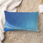 カスタムクッション – ブルーウェーブパターン ランバークッション (ブランケット)