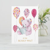 カスタムクマの絵本のベイビーシャワー 招待状 (スタンド正面)