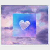 カスタムクラウドハートラップ紙 ラッピングペーパー (フラット)