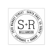 カスタムクラシックイニシャル結婚差出人住所 ラバースタンプ (インプリント)