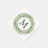 カスタムクラシックグリーンローレルリース葉パターン スタンダードカクテルナプキン (角)