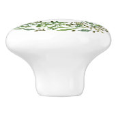カスタムクラシックグリーンローレルリース葉パターン セラミックノブ (側面)