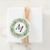 カスタムクラシックグリーンローレルリース葉パターン フェイバータグ (インサイチュ)