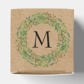 カスタムクラシックグリーンローレルリース葉パターン フェイバーボックス (上部)