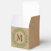 カスタムクラシックグリーンローレルリース葉パターン フェイバーボックス (オープン)