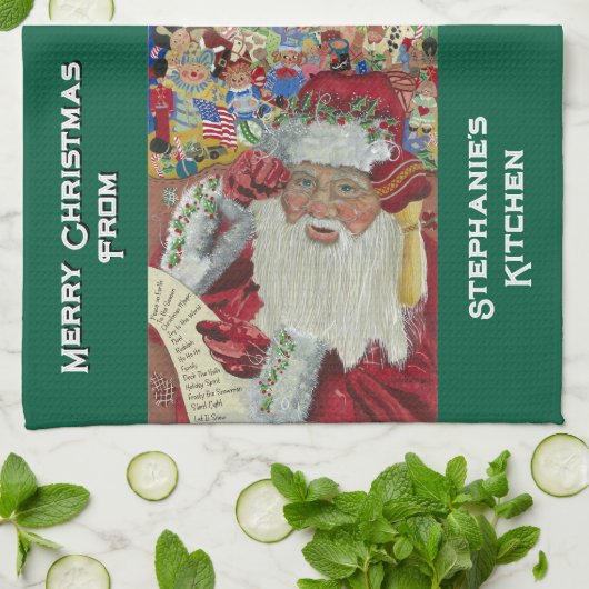 カスタムクラシックサンタキッチンタオル2025 キッチンタオル (折り畳み)