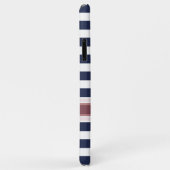 カスタムクラシックシンプル青ストライプの白 Case-Mate iPhoneケース (裏面/右)