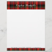 カスタムクラシックタータンチェックレッドブラックイエローホワイト レターヘッド (正面)