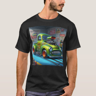 カスタムクラシックドラグスター車のトラックTシャツ Tシャツ