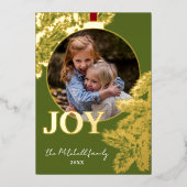 カスタムクラシックパインツリーニードル金ゴールド 箔シーズンカード (正面)