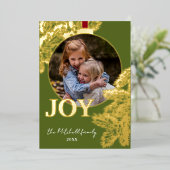 カスタムクラシックパインツリーニードル金ゴールド 箔シーズンカード (立ち正面)