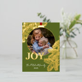 カスタムクラシックパインツリーニードル金ゴールド 箔シーズンポストカード (立ち正面)